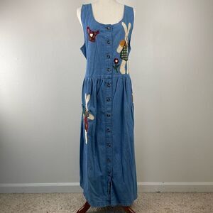 Dominion Apparel Denim Sleeveless Maxi Dress Size XL EUC